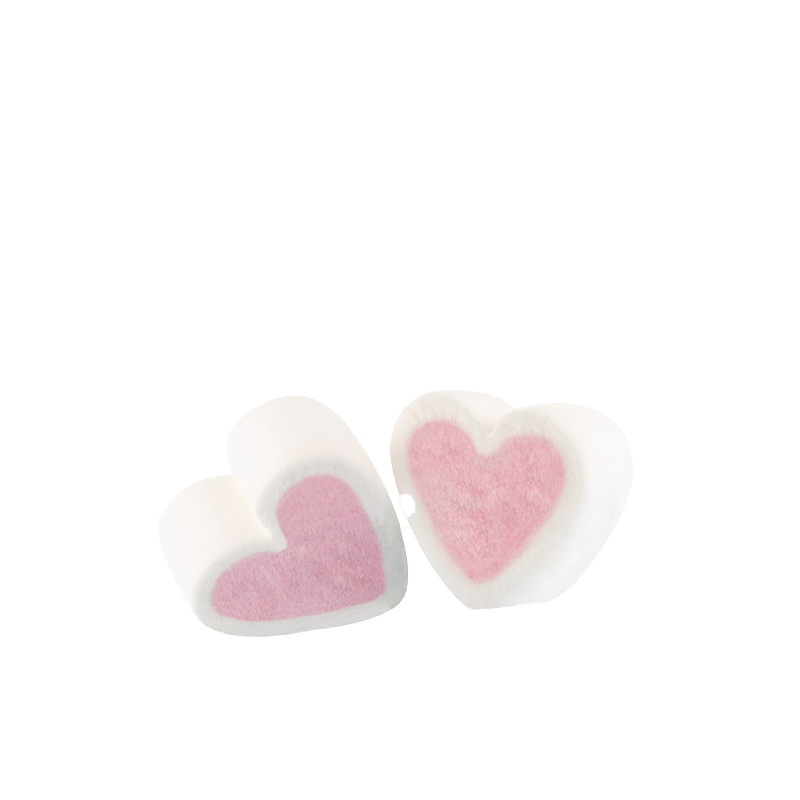 Marshmallow Bulgari Agostino - cuoricini estrusi rosa