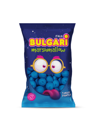 Marshmallow Bulgari Agostino - busta maxi con mezze palle blu