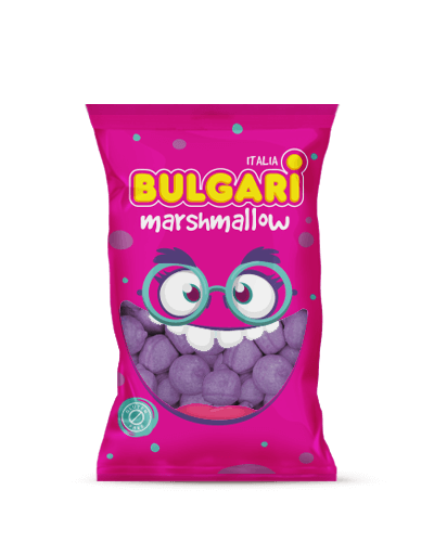 Marshmallow Bulgari Agostino - busta maxi con mezze palle 3D viola
