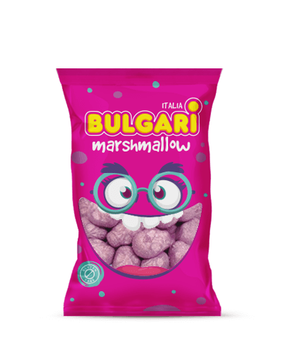Marshmallow Bulgari Agostino - busta maxi con teschi viola 3d