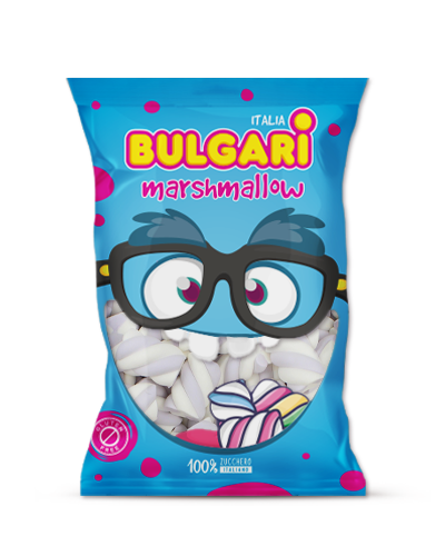 Marshmallow Bulgari Agostino - busta maxi con treccia bianco e viola